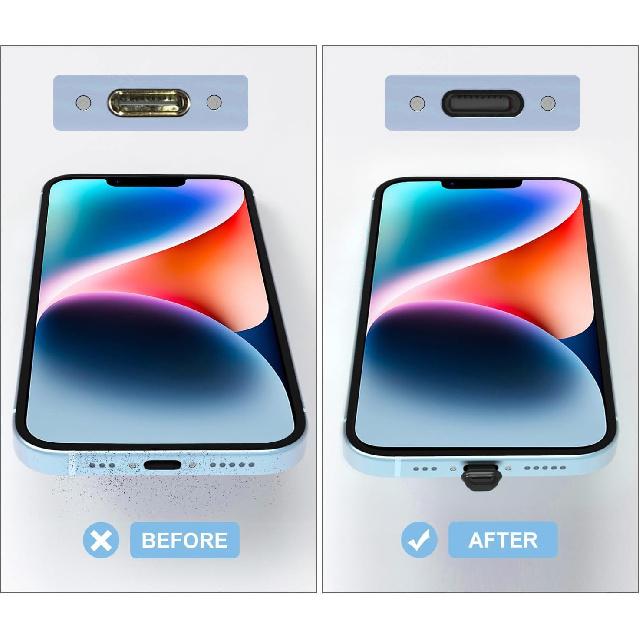 Soft USB-C Port Cover DIY Easy to Grip Lightnning Dustproof Plugs Cover Type C Dust Plug for iPhone AirPods Samsung Xiaomi2