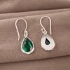 Green Emerald Gemstone Earrings Jewelry, Handmade Gorgeous Silver Earrings , 925 Sterling Silver Jewelry For Wedding Gift