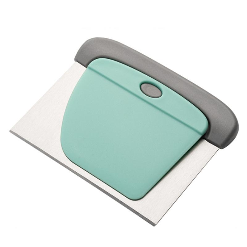 2 in 1 Stainless Steel Dough Scraper Set Pastry Scraper for Bread Cake Pizza Baking Flexible Bowl Scraper Dough Scraper Tools