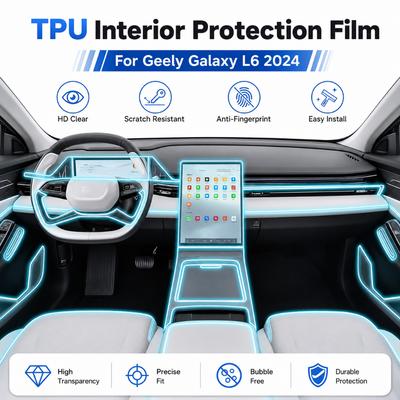 Автоаксессуары Центральная консоль Прозрачная ТПУ Защитная пленка Антицарапающая наклейка Пленка для ЖК-экрана Для Geely Galaxy L6 2024