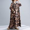 Хлопковые винтажные платья с принтом для женщин весна-осень повседневные свободные платья с длинным рукавом Femme Robe Vestido элегантная модная одежда
