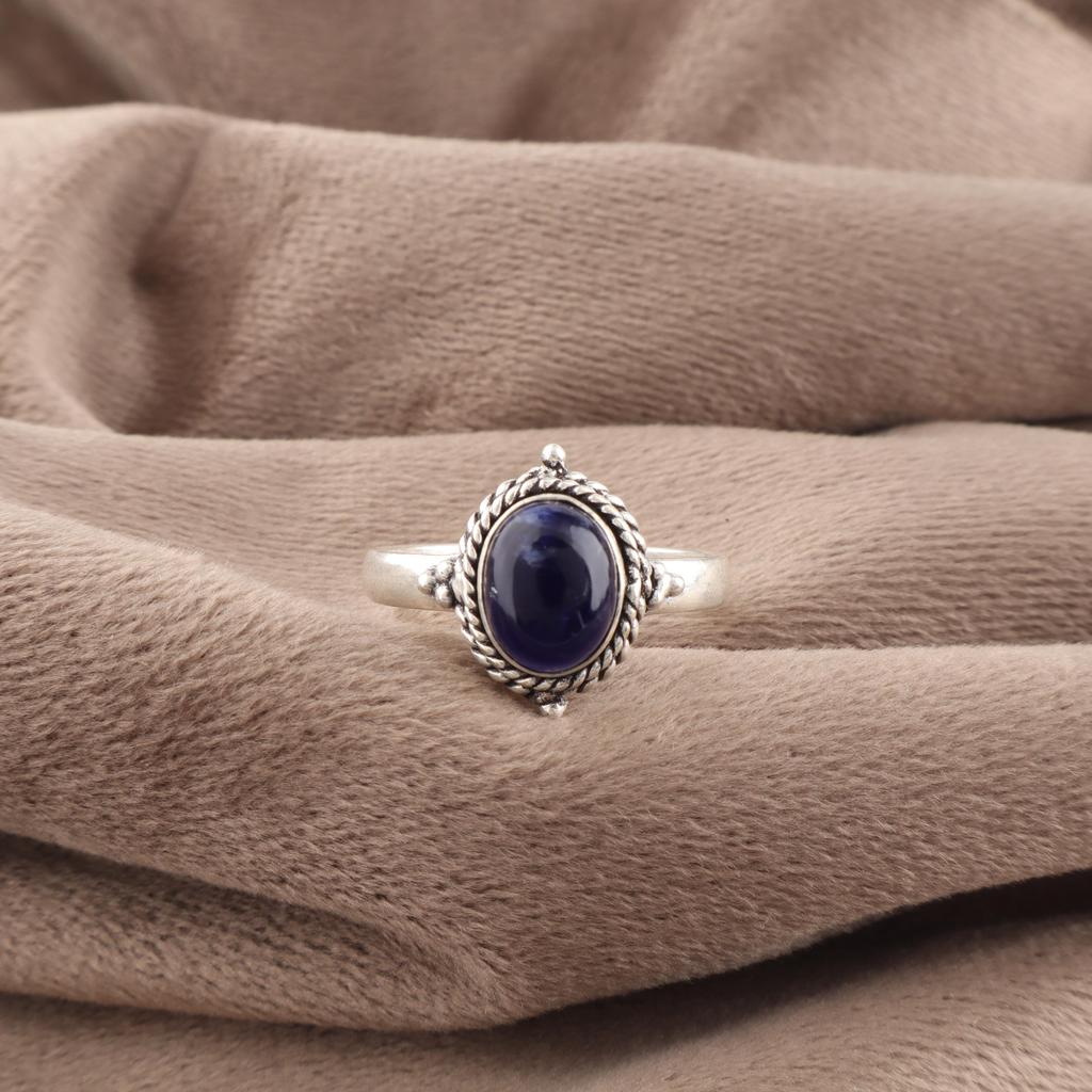 Кольцо с содалитом, Драгоценный камень 925 Проба Стерлинговое серебро Ювелирное кольцо, Украшения ручной работы Красивое кольцо, Подарок для нее