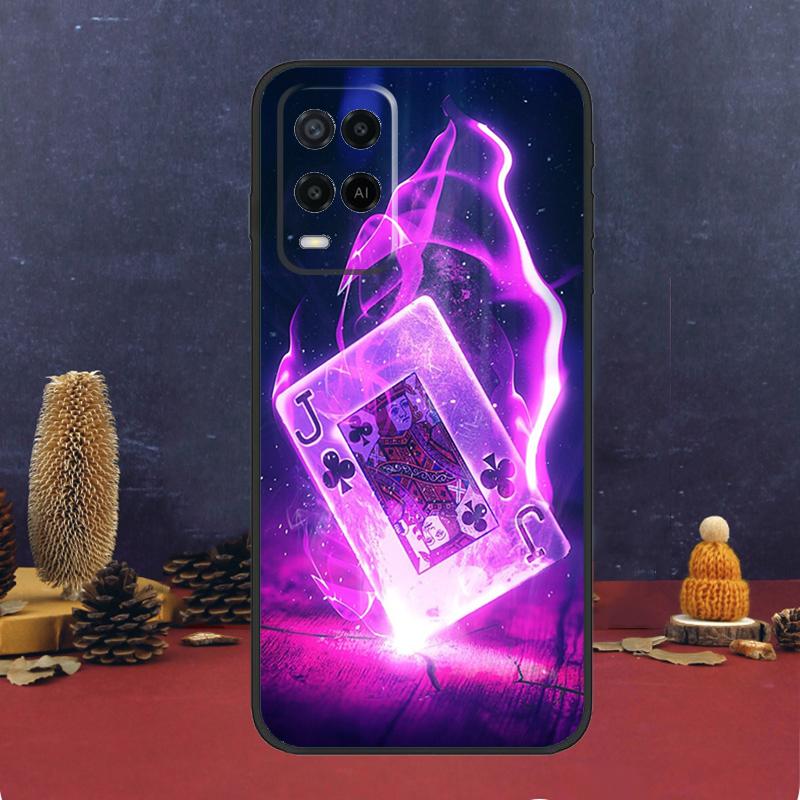 Poker Playing Card Case For OPPO A54 A74 A94 A98 A78 A79 A16 A76 A96 A5 A9 A17 A77 A15 A52 A72 A53 A57S Cover