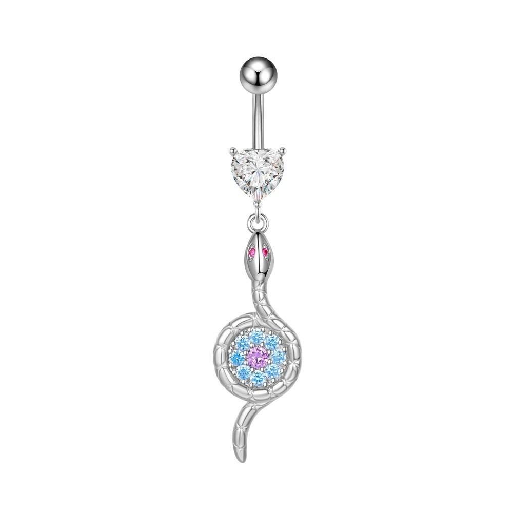 Sunflower Zircon Navel Ring Butterfly Heart Belly Button Ring Vintage Body Piercing Jewelry Girl