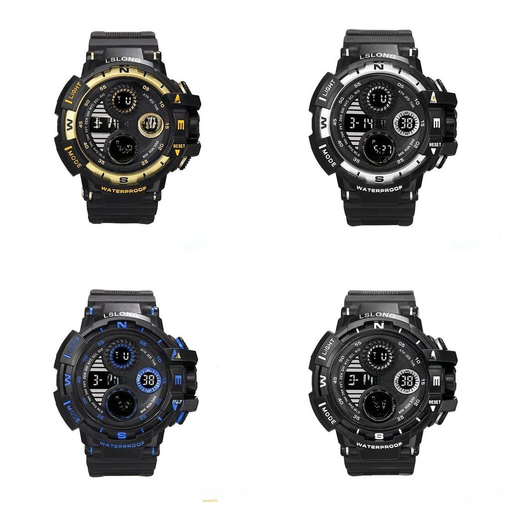Silicone Strap Led Sports Watch With Night Light And 50m Water Resistance For Men And Students