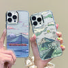 Мягкий чехол TPU с рисунком мультяшной анимационной сцены для iPhone 16 Pro Max 15 Plus 14 13 Pro 12 11 с покрытием рамки линзы прозрачный противоударный защитный чехол для телефона