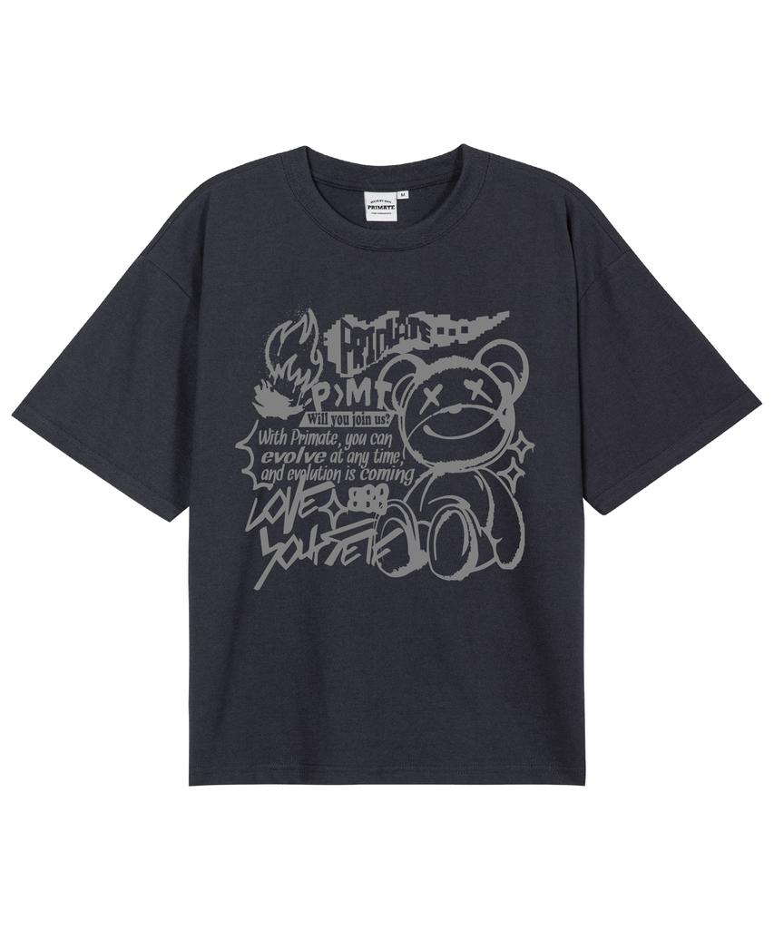 PRIMATE [Cool Cotton] Burning Oversized Short Sleeve T-Shirt 8 Colors (Type A)