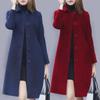Women's Mid-Length Wool Coat - Audrey Hepburn Style, Slim Fit, Large Sizes, Autumn/Winter 2024