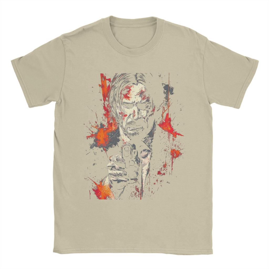 John Wick Night Assassin T Shirts Mens Cotton Novelty TShirts Round Collar Tees Short Sleeve Tops New Arrival