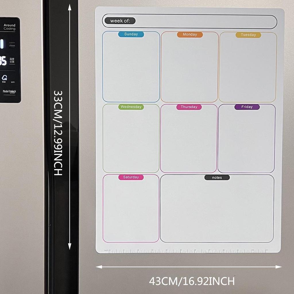 Erasable Magnetic Fridge Planner: Weekly Schedule & Memo Board