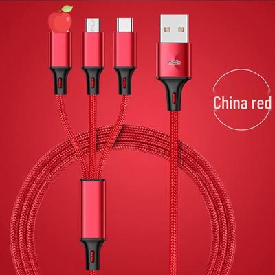 Плетеный USB-кабель для зарядки нескольких устройств: 3-в-1 для Apple, Android и Type-C