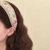 1 шт. Розовая бохо цветочная повязка на голову с вышивкой, широкая повязка для волос в богемном винтажном этническом стиле для женщин, девушек, аксессуары для волос