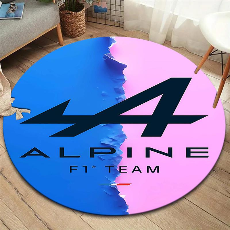 Круглый ковер Alpine F1, Ковер для гостиной, спальни, дивана, игровой комнаты, Нескользящий коврик для пола