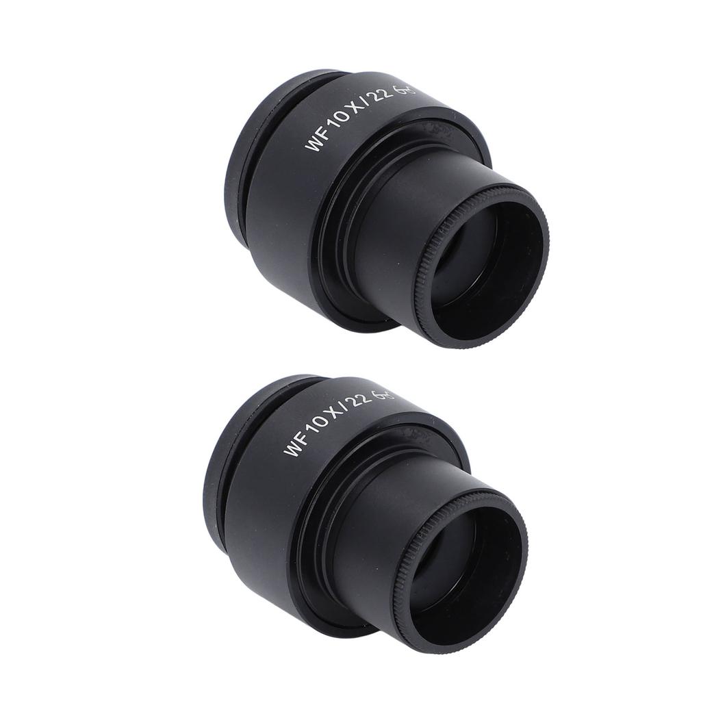 2PCS 10X Microscope Eyepieces 22mm High Eye Spot Wide Field Optical Lens Eyepiece Diopter Adjustment 30mm Mount