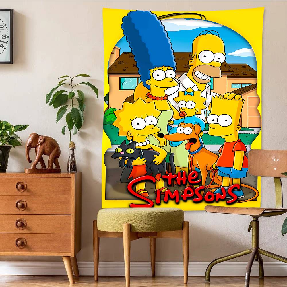 Cute Cartoon The SSimpsons Party Vinyl Backdrops Background Wall Cloth Baby Shower Kids Birthday Party Decoration