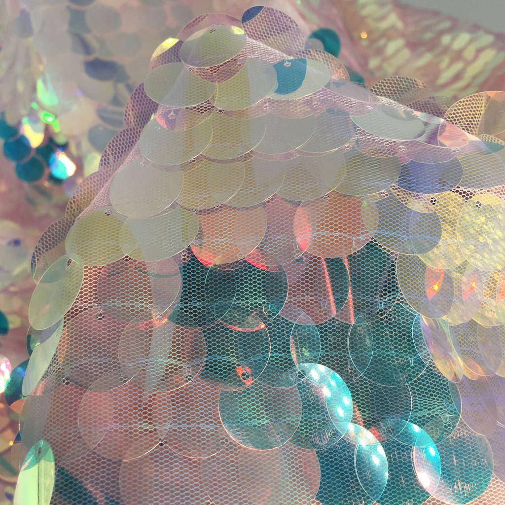 Rongxi Fantasy 18MM Крупная сетчатая ткань с пайетками в виде рыбьей чешуи для фонов и одежды