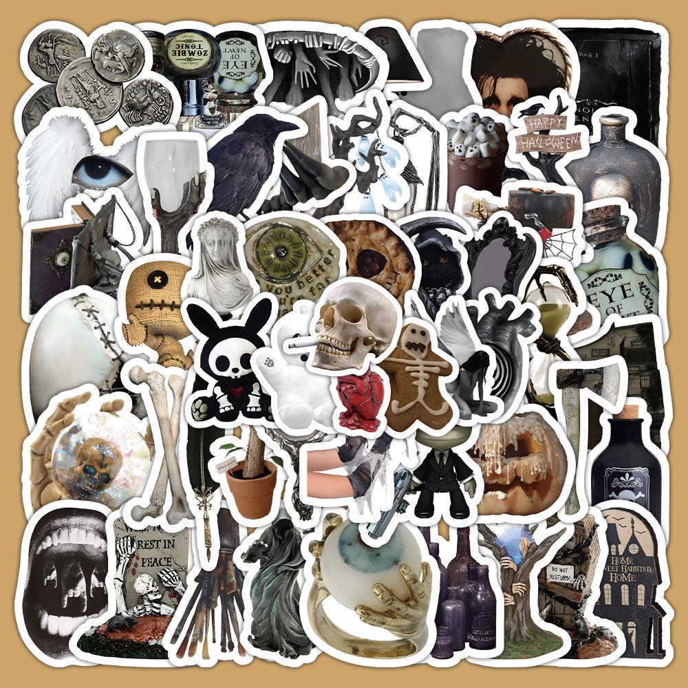 60 листов многоцветных наклеек в стиле ИНС: Реалистичные маленькие объекты в синем, розовом, фиолетовом, желтом и зеленом цветах