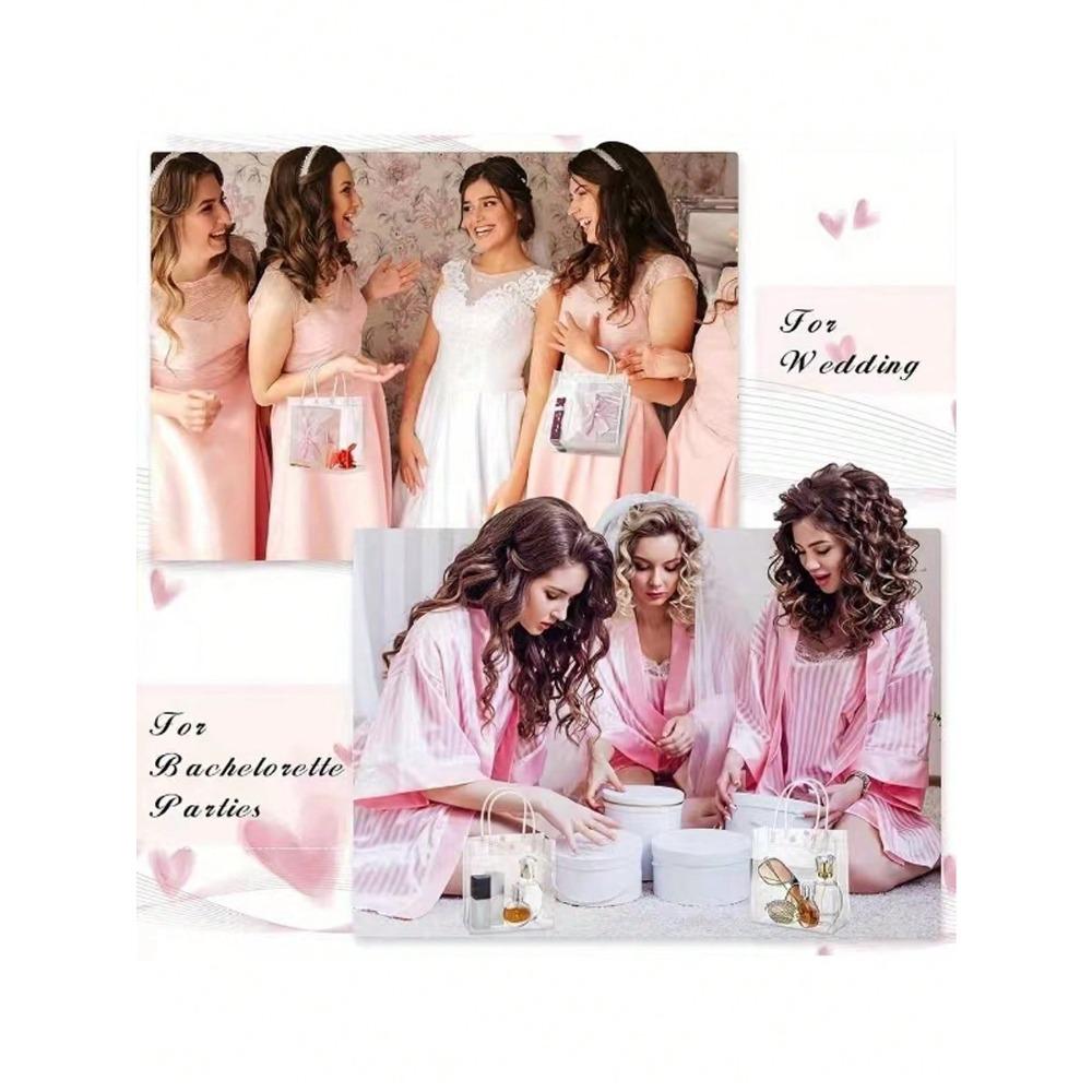 1 шт. Пластиковые подарочные пакеты с ручками, Многоразовые прозрачные сумки-тоут из ПВХ на кнопке для Дня матери, Пасхи, Рождества, Свадьбы