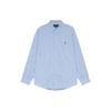 Polo Однотонная рубашка с вышитым логотипом на пуговицах и длинным рукавом Мужские рубашки Светло-голубой 710718711-026