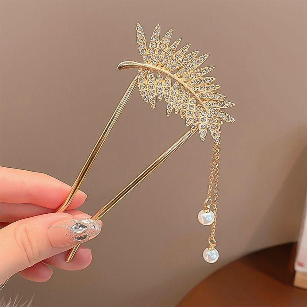 U-shaped Pearl Hairpin Headdress U-shaped Hairpin New Pearl Pendant HairClip Women Girl