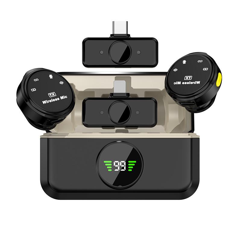 Беспроводной петличный микрофон для телефонов iOS и Android, микрофон с шумоподавлением, клипса на петличном микрофоне для записи видео и прямой трансляции