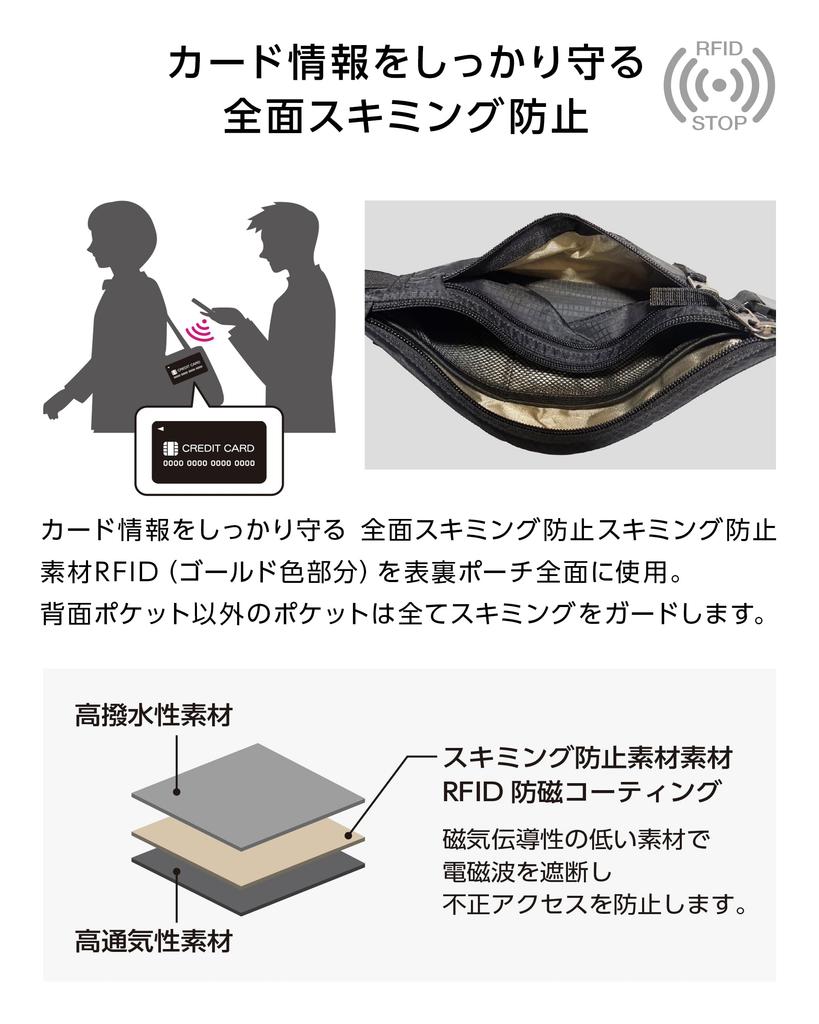 Безопасность скимминга паспорта за границей Карманник на животе Предотвращение катастроф Преступление Удобный предмет [Azul Mar] Чехол, Предотвращение, Тонкий, Чехол, Путешествие, Бандаж,