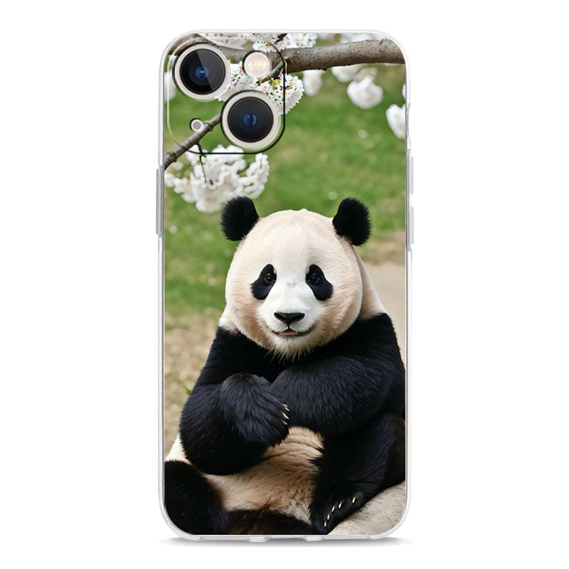 Чехол для телефона iPhone 15 14 13 12 Mini 11 Pro Max XS X XR 7 8 Plus прозрачный противоударный силиконовый чехол TPU Fubao panda