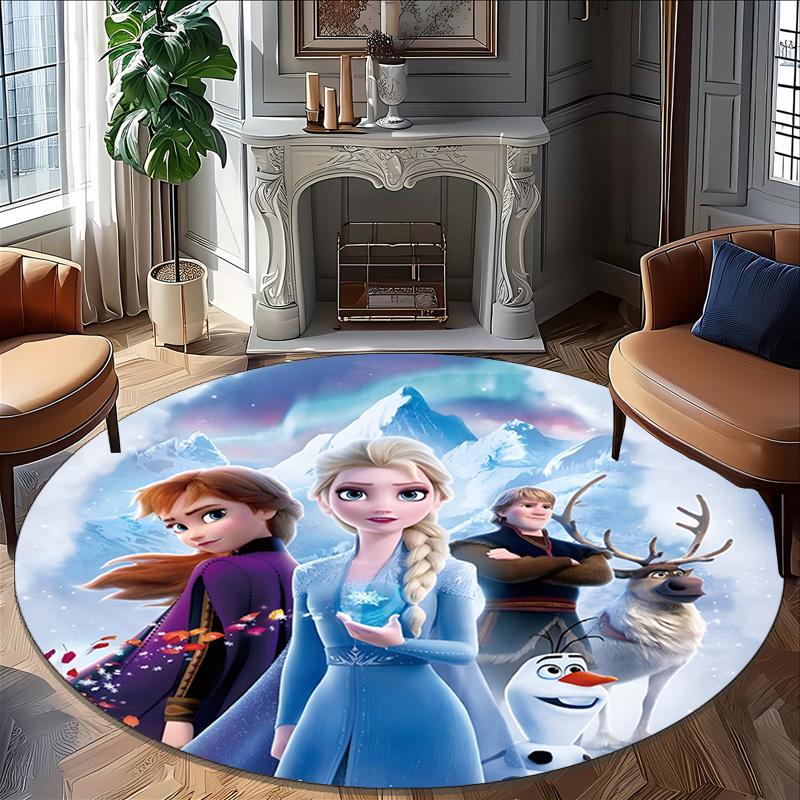 1pc Ice Queen Carpet, Round Rug, Comfortable, Suitable for Entryways, Living Rooms, Office, And Bedrooms, Christmas Decoration