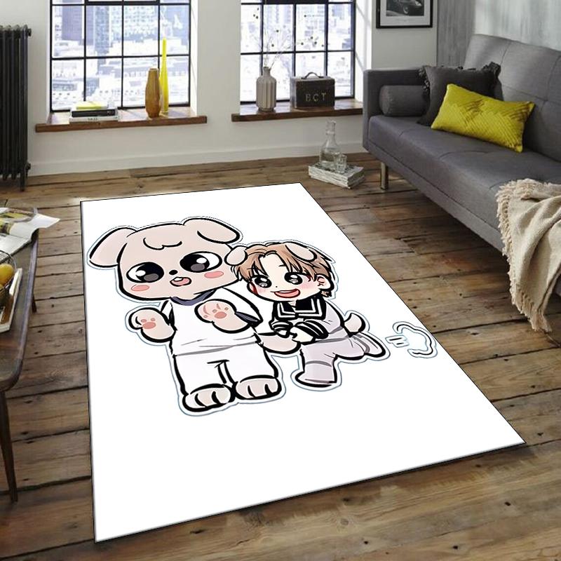 1pc Kpop Team8 Design Area Rug - Non-Slip, Soft & Cozy Floor Mat for Living Room, Bedroom, Office - Indoor/Outdoor Decorative Carpet