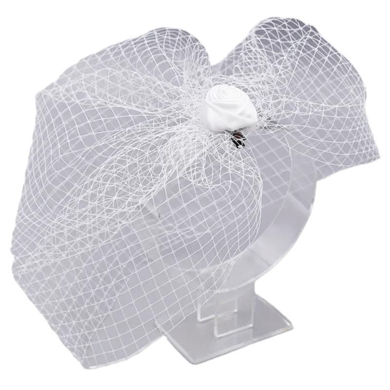 Средневековый Fascinator Шляпка-Заколка для Волос Роза&Вуаль Заколка для Волос Невесты Маленькая Шляпка Заколка для Волос Панк Заколка для Волос для Свадебной Вечеринки