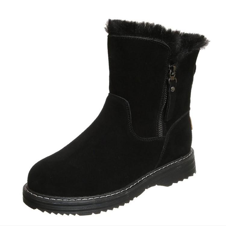 European and American Minimalist Short Boots 2023 Winter New Product Plush Warm Snow Boots Women's Flat Bottomed Short Boots