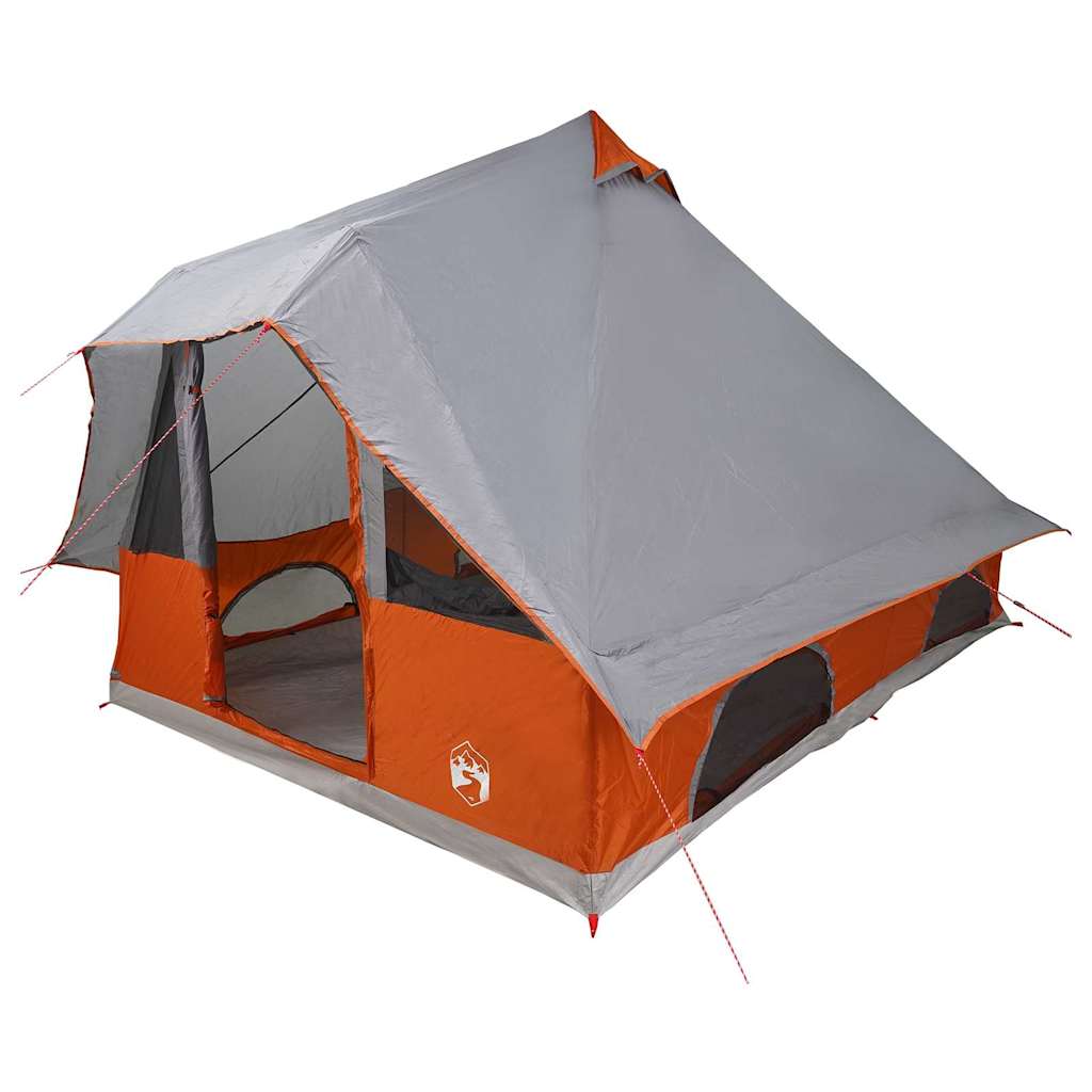 Tipi Tent with Roof in Grey and Orange 358 x 296 x 258 cm Taffeta