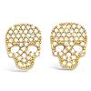 [K6651] - Позолоченные серьги «Череп», белое золото - 7x10 мм