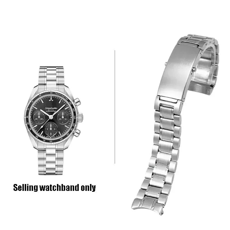 Высококачественный Серебристый Ремешок для Часов из Нержавеющей Стали 316L Для omega seamaster speedmaster planet ocean Ремень 18мм 20мм 22мм