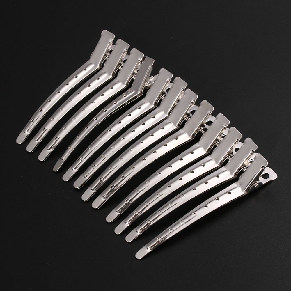 12PCS Salon Styling Stainless Steel Wavy curls Duck Mouth Fixed hair clip Hair Clip