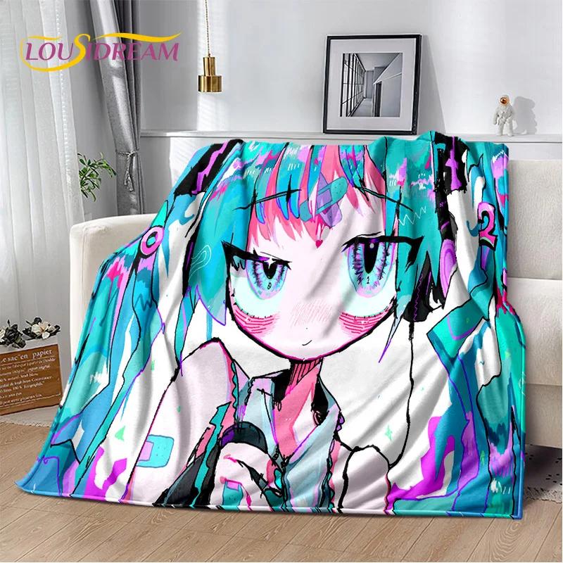3D Cute M-Mikuu Cartoon Music Characters Blanket,Soft Throw Blanket for Home Bedroom Bed Sofa Picnic Office Cover Gift Kids