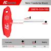K Brand German T-Type Allen Wrench with Extended Flat Head 6-Point Screwdriver Handle, Extra Long Single Wrench