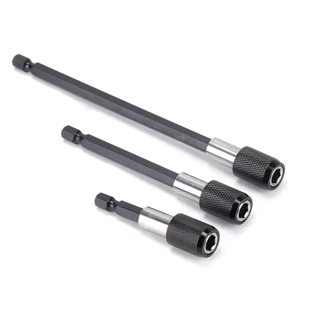 3Pcs Screwdriver Extension Bits Quick Release 1/4 Hex Shank Holder Drill Bit Magnetic