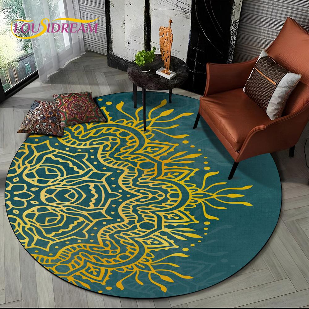 3D Meditation Mandala Bohemia nature Spirit Yoga Round Carpet Rug for Living Room Bedroom Child Decor,Pet Area Rug Non-slip Mat