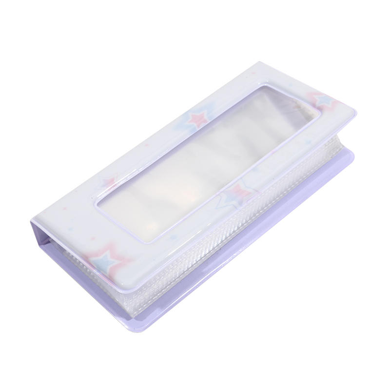 Альбом-биндер для фотокарточек с узором звезд, мини-портативный мультяшный держатель для фотокарточек для коллекции