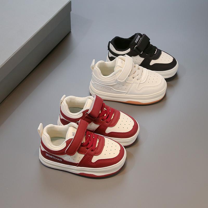 Korean-style girls' sneakers, children's white shoes, spring boys' kindergarten walking shoes, non-slip functional shoes
