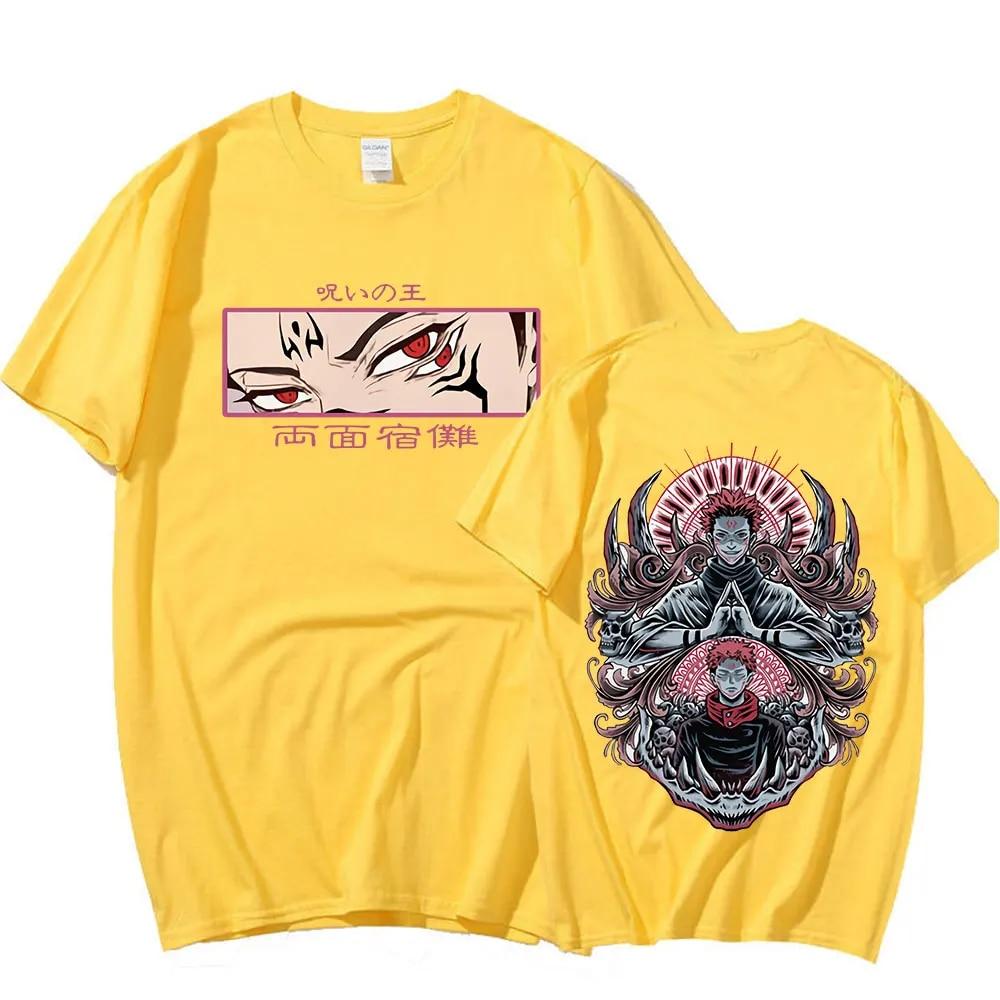 Japanese Anime Jujutsu Kaisen Ryomen Sukuna T-shirts Unisexga Graphic Print T-shirt Cotton Short Sleeves T Shirt Oversized Harajuku