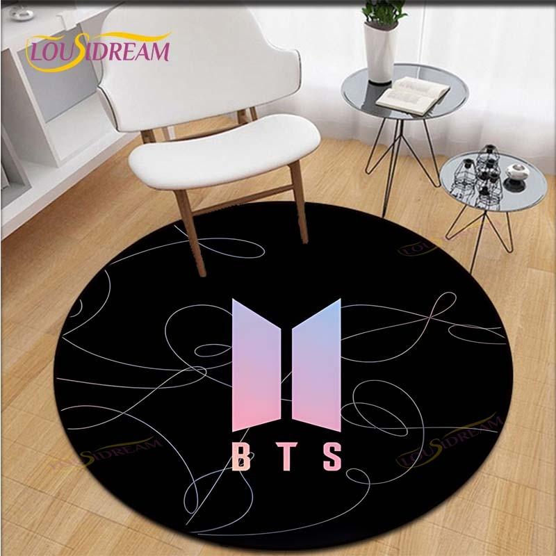 Новейший Kpop Bangtan Boys Круглый детский ковер Простота Новейший узор Детский фланелевый ковер Ковер с отпечатками рук для малыша