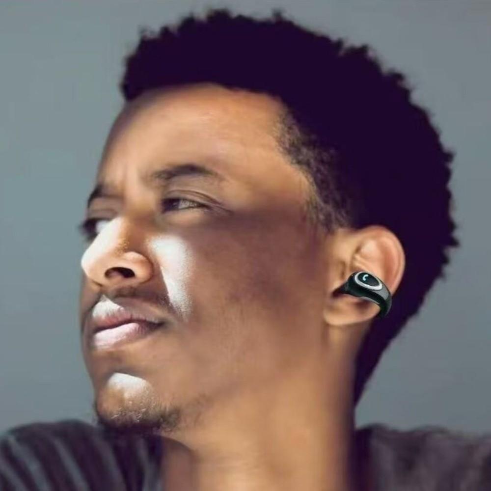 Ultra-Light Single Ear Headset Wireless Clip-On Earphone Stereo Sound Open-Ear Earbuds Workout