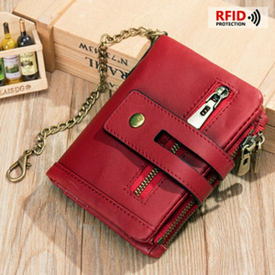 Marlonte Women's High-End Retro Leather Wallet & Clutch - Anti-Magnetic, Multifunctional Long Design In Top Layer Cowhide