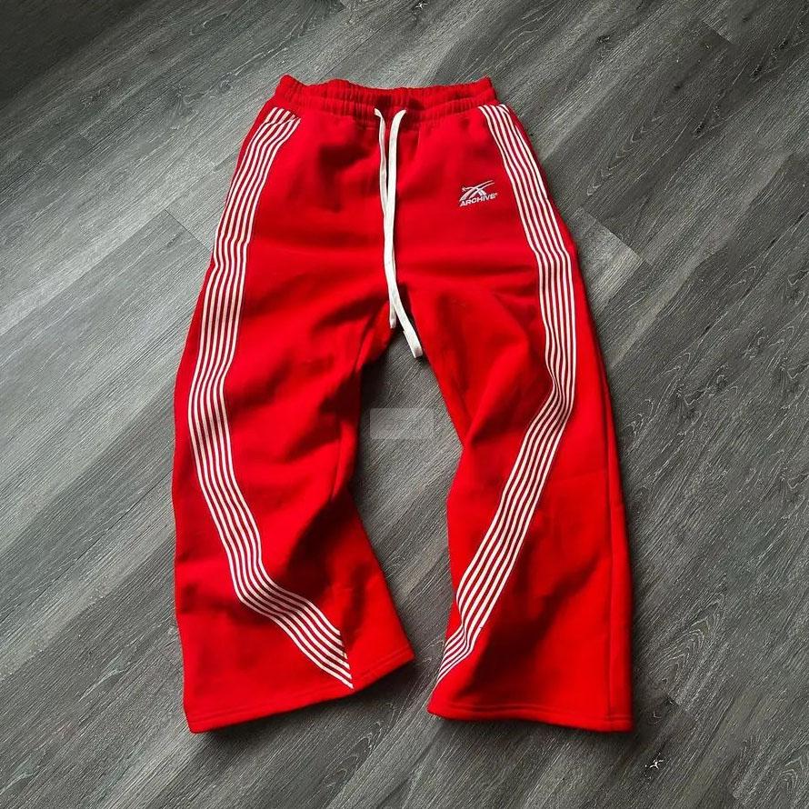 Y2k вышитые серые повседневные брюки мужские спортивные штаны на шнурке