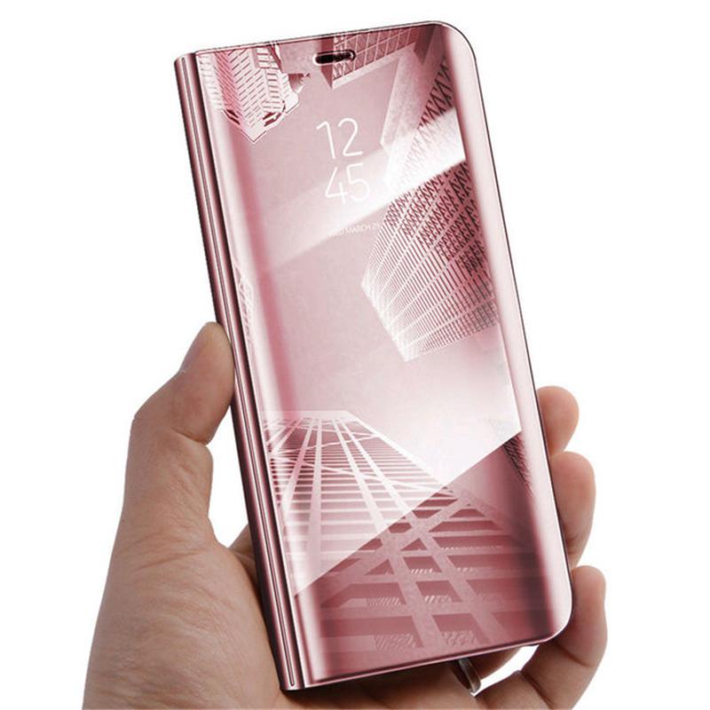 Прозрачный зеркальный флип-чехол для Samsung Galaxy A54 A53 A14 A04S S21 S22 S23 Ultra Plus Xiaomi Redmi Note 11 iPhone 14 13 12 Pro Max кожаный чехол