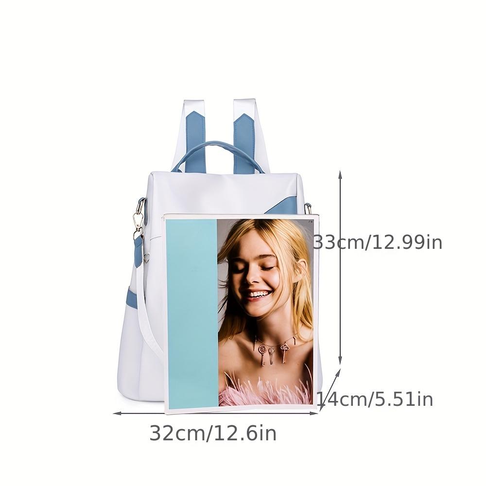 1 женский рюкзак, мягкий кожаный рюкзак, большой вместимости, повседневный рюкзак с цветными блоками, модный студенческий рюкзак