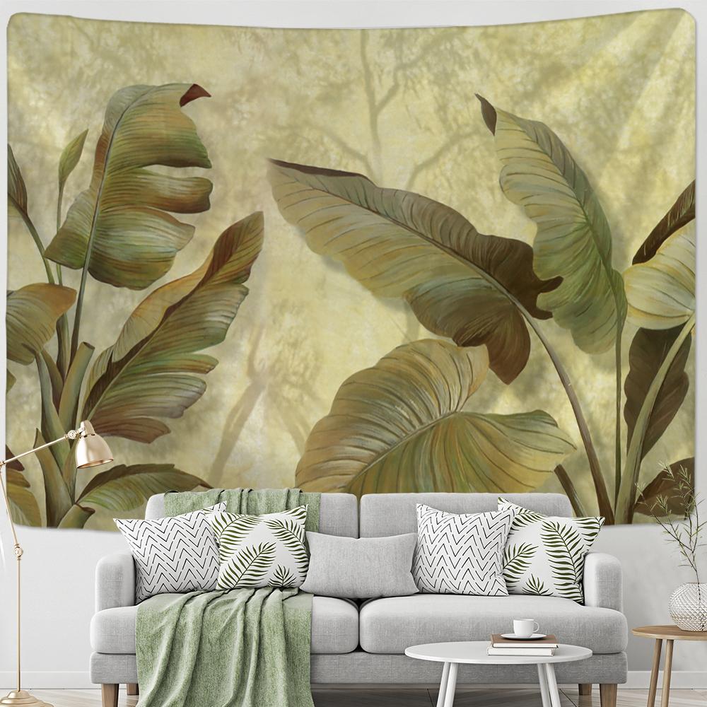 Тропический банановый лист гобелен настенный Ретро лес Бохо эстетическая комната декор в стиле хиппи фоновая ткань