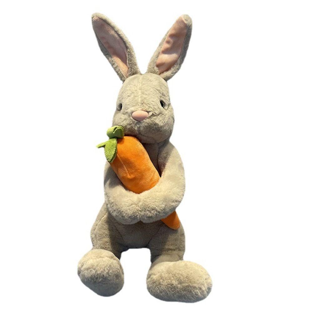 New Gifts For Kids Easter Day Sitting Bunny Hugging Carrot Simulated Rabbit Doll